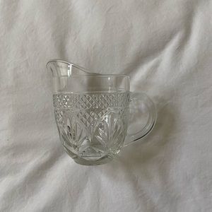 clear cut glass cream milk creamer small